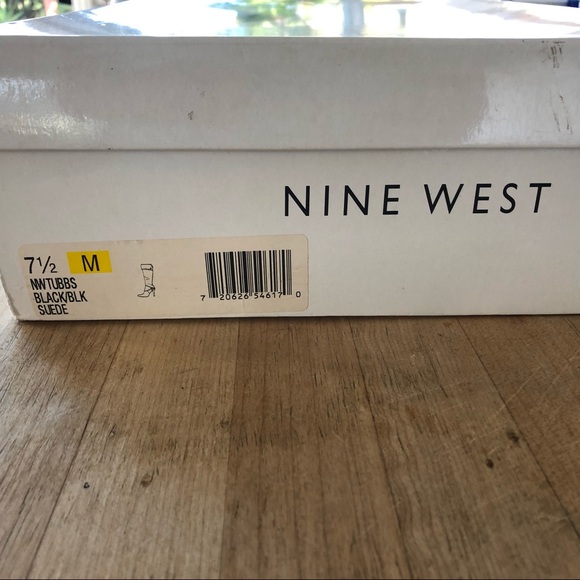 SALE!!! Nine West Black Suede Stiletto Boots - Picture 2 of 6